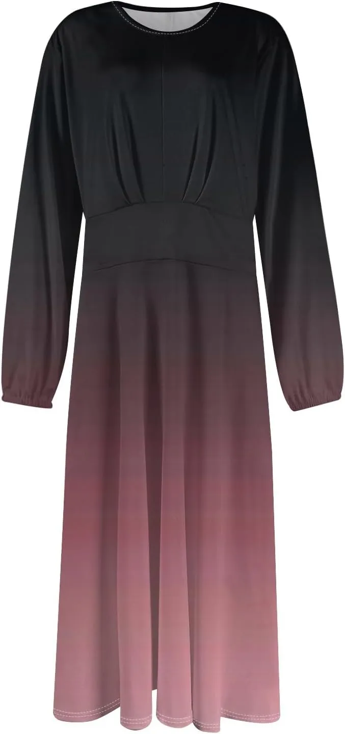 Long Sleeve Dress for Women Fall Maxi Dress Plus Size A Line Dresses for Women 2024 Semi Formal