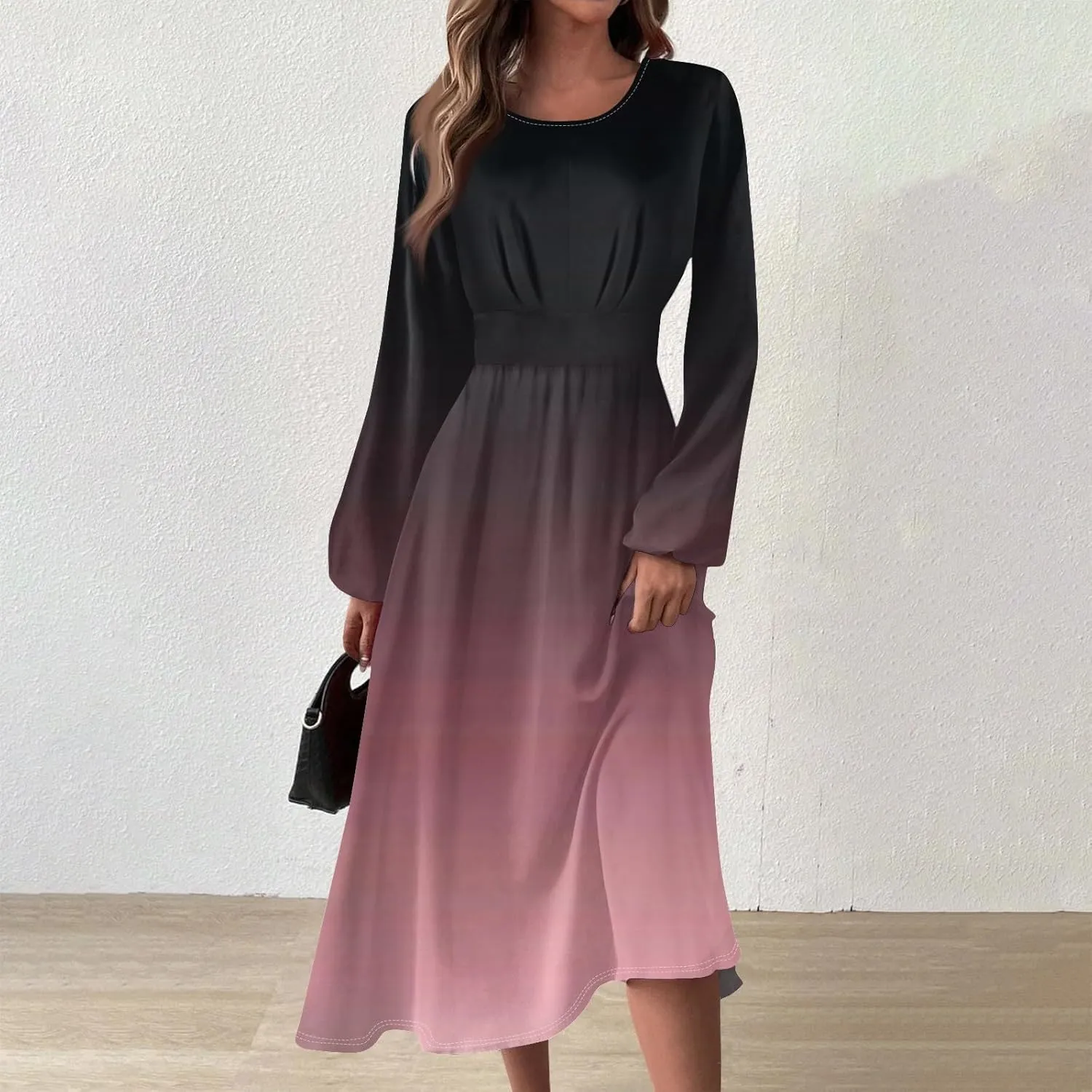 Long Sleeve Dress for Women Fall Maxi Dress Plus Size A Line Dresses for Women 2024 Semi Formal