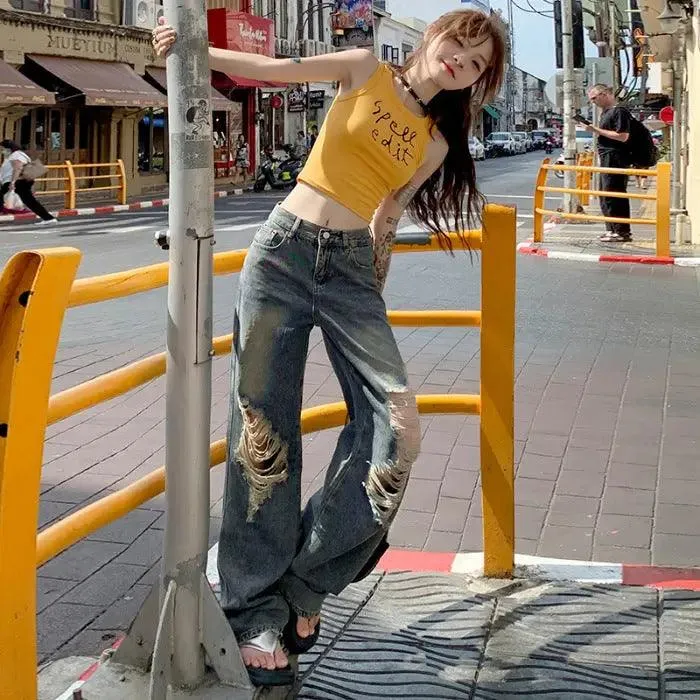 Loose Fitting Wide Leg Jeans