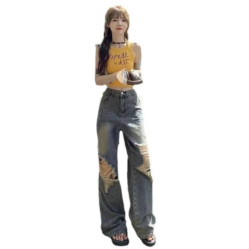 Loose Fitting Wide Leg Jeans