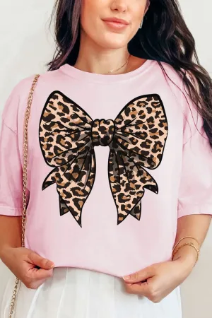 Lovely Leopard Bow Comfort Colors Adult Ring-Spun Cotton Tee