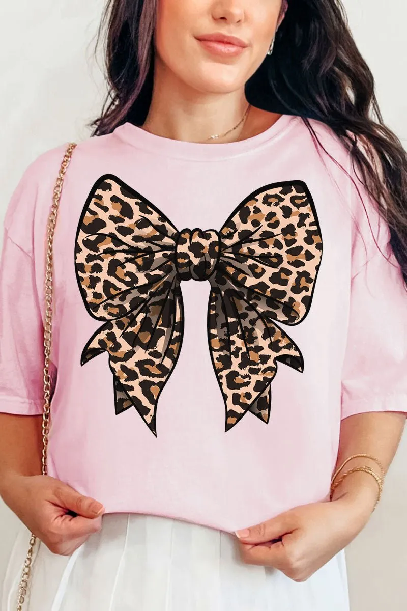 Lovely Leopard Bow Comfort Colors Adult Ring-Spun Cotton Tee