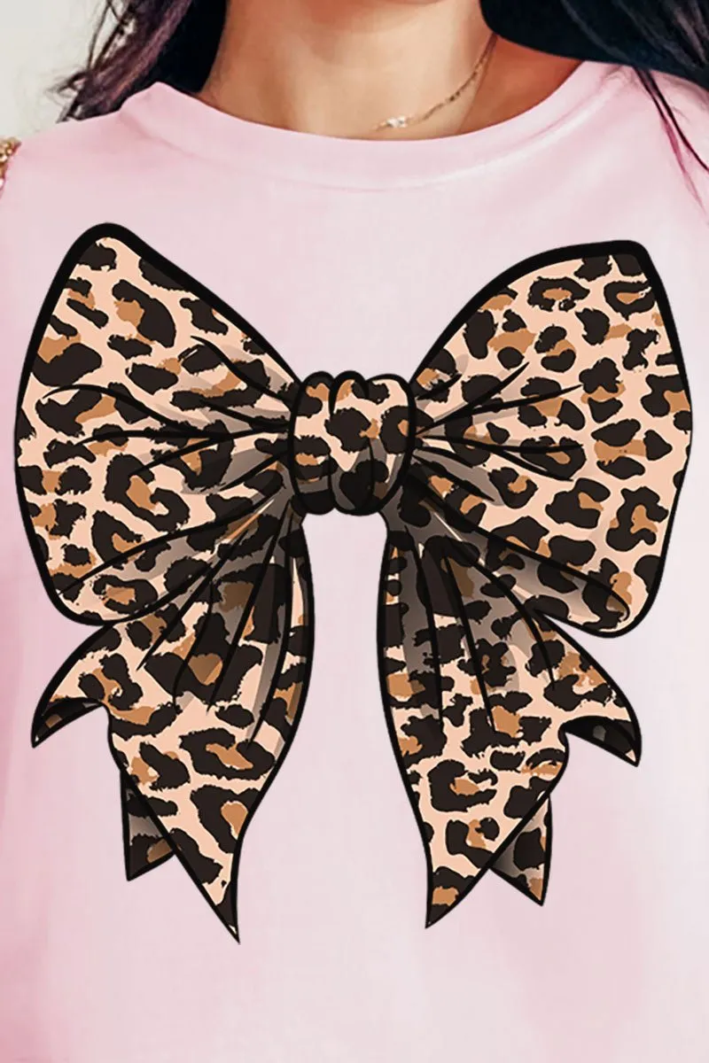 Lovely Leopard Bow Comfort Colors Adult Ring-Spun Cotton Tee