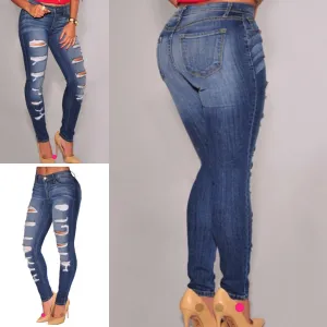 Malina's Denim Destroyed Blue Jeans