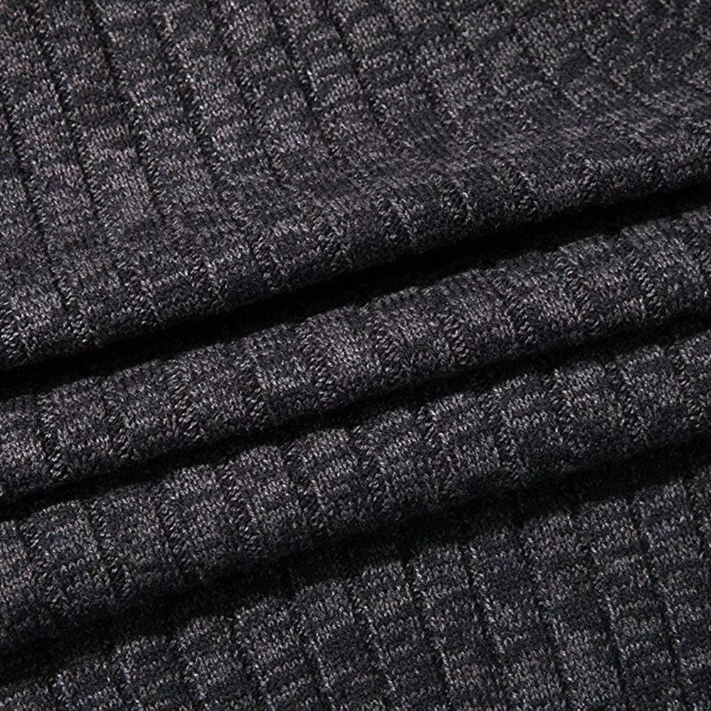 Men'S Cardigan Sweaters Full Zip up Stand Collar Slim Fit Casual Knitted Sweater with 2 Front Pockets