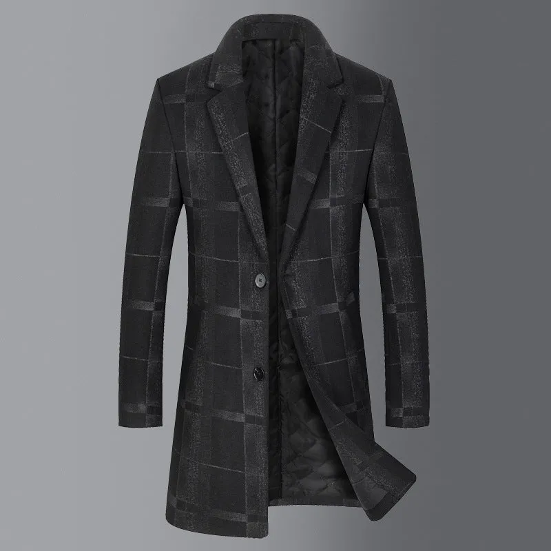 Men's Mid-length Slim Woolen Woolen Coat