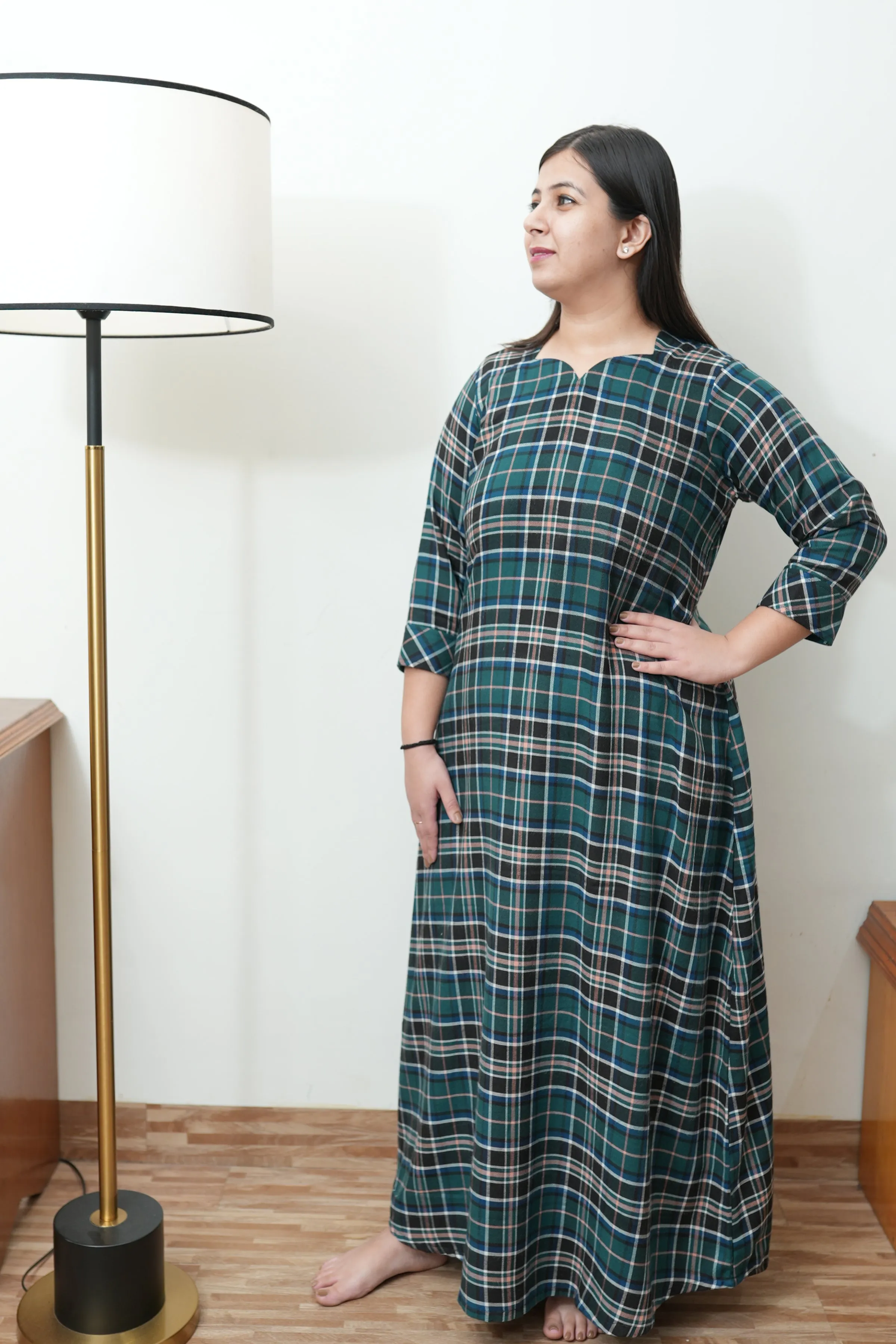 Midnight Moss Woollen Night Gown