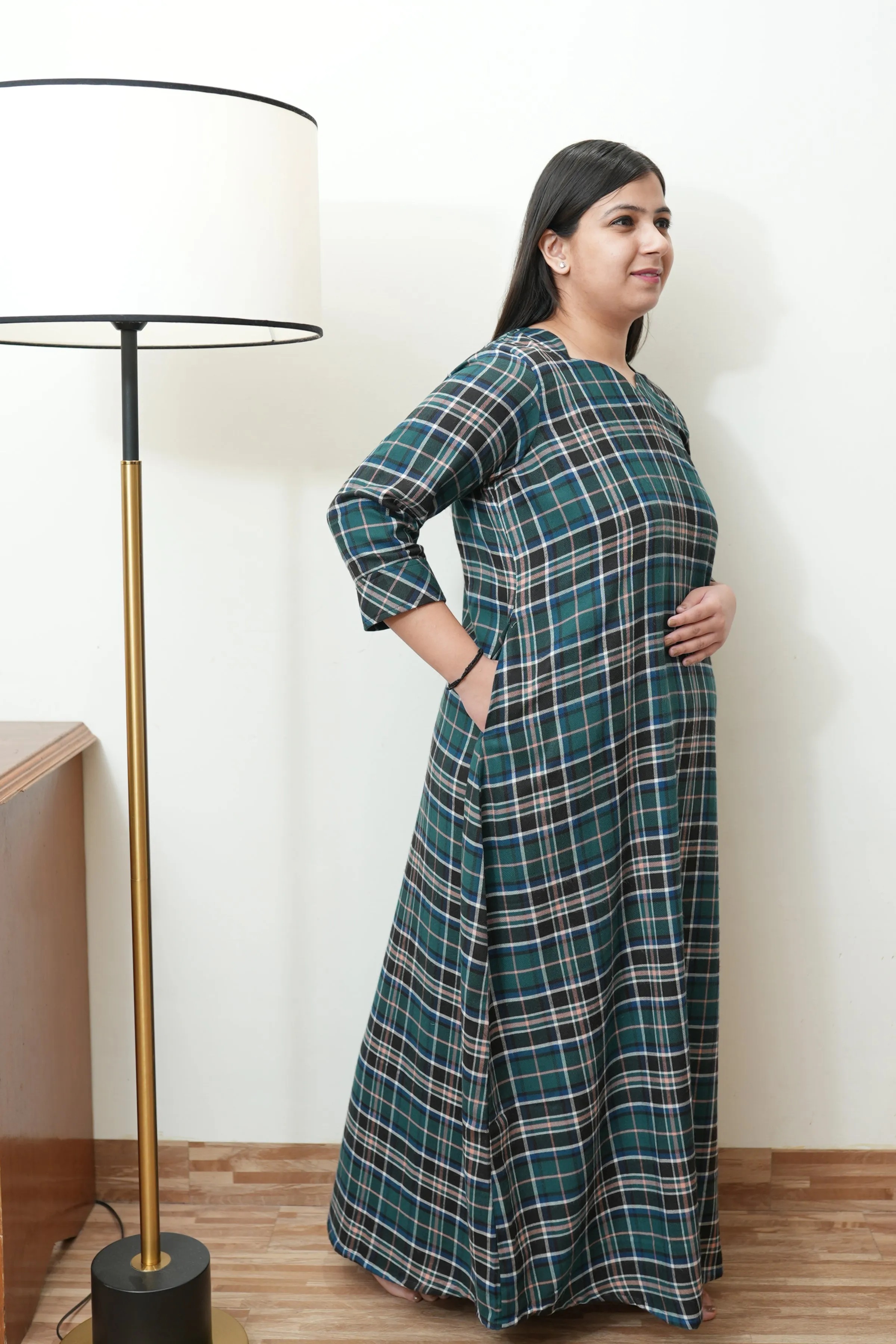 Midnight Moss Woollen Night Gown