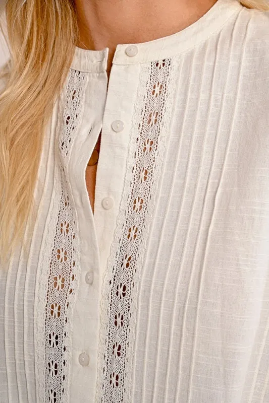 Molly Bracken Pleated Blouse White