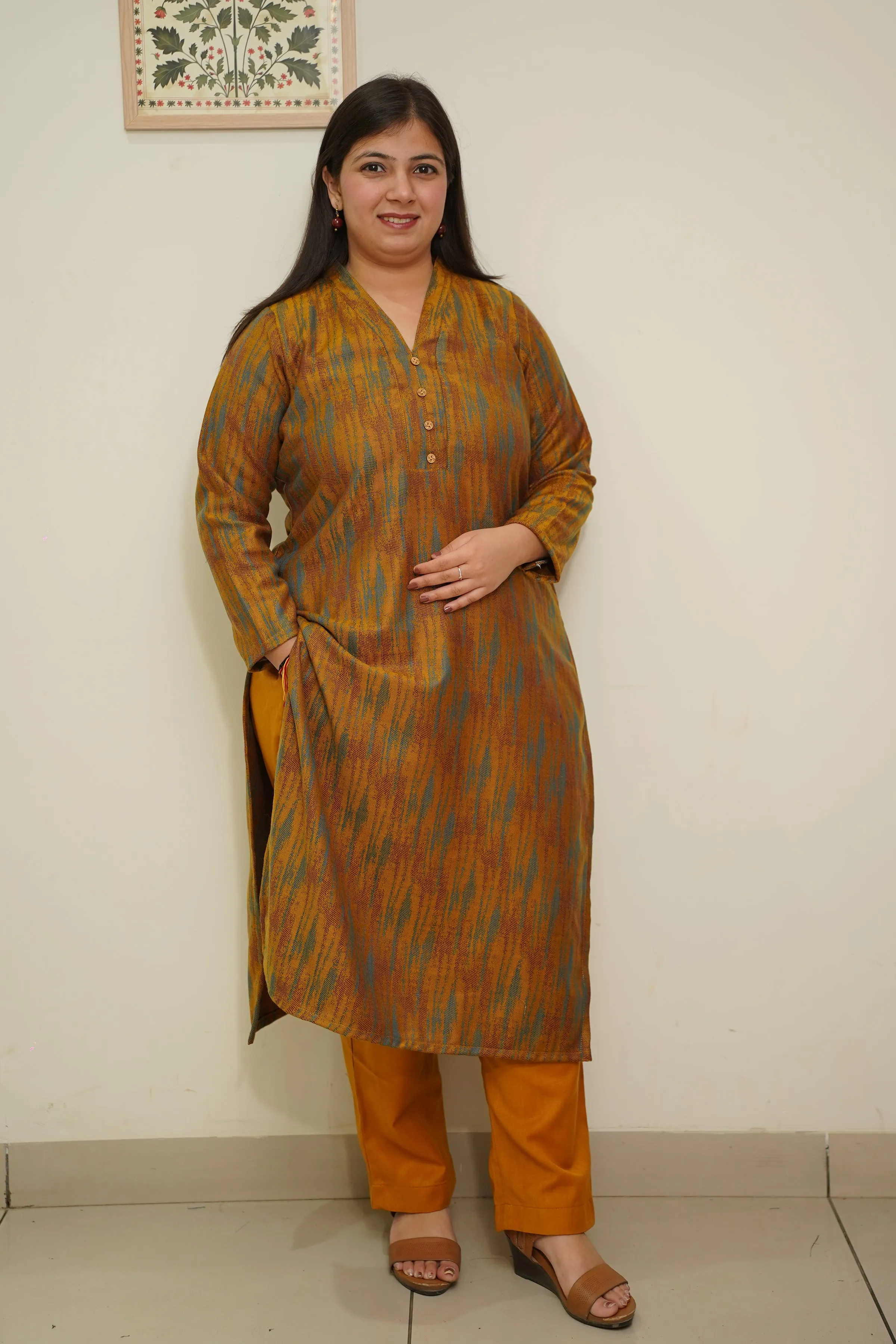 Mustard Spectrum Woollen Kurta