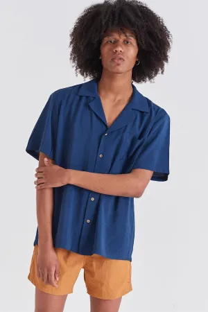 Navy Camp-Collar Shirt