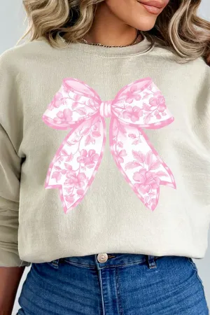 Pink Chinoiserie Coquette Bow Unisex NuBlend Crew Sweatshirt