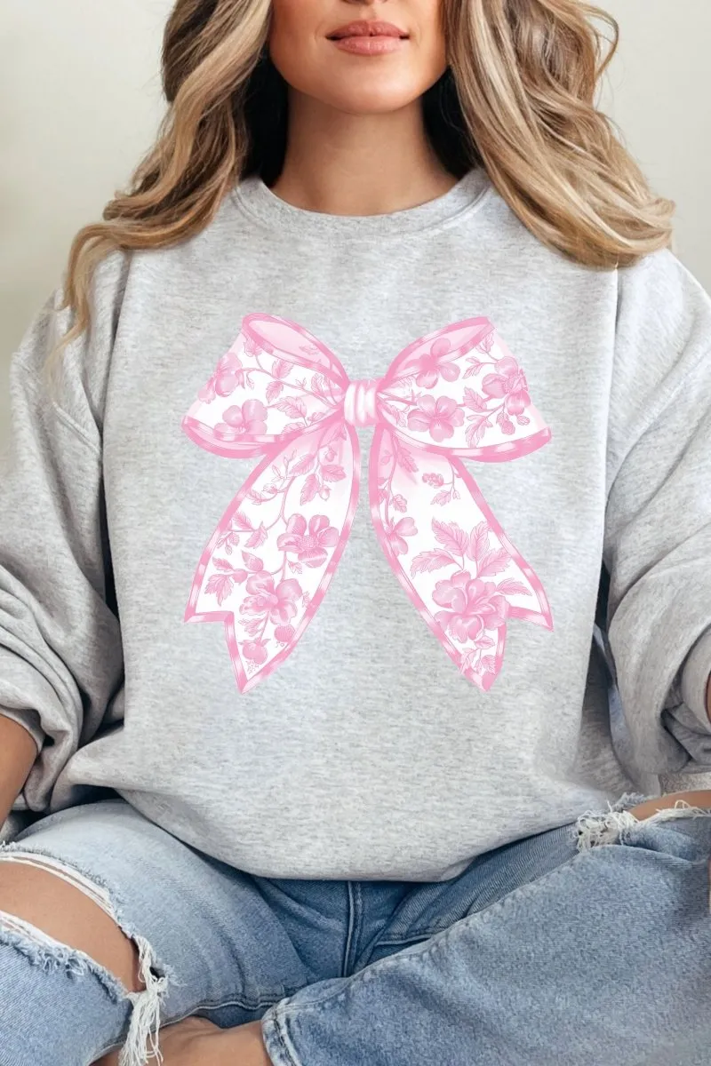 Pink Chinoiserie Coquette Bow Unisex NuBlend Crew Sweatshirt