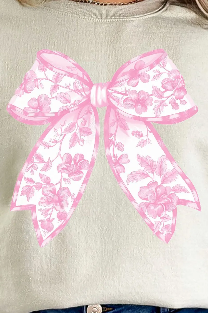 Pink Chinoiserie Coquette Bow Unisex NuBlend Crew Sweatshirt