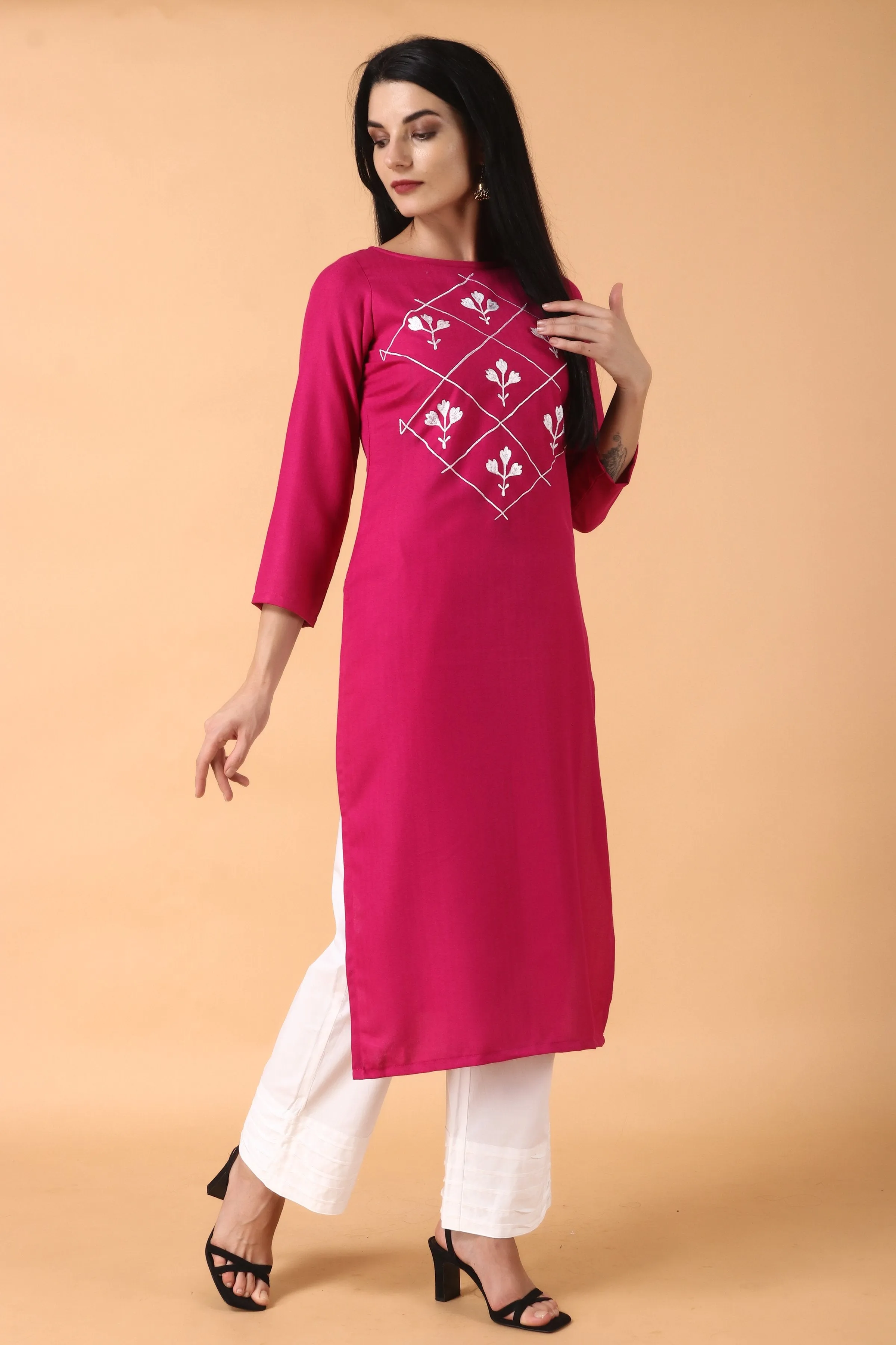 Pink Sniffle Woollen Kurta