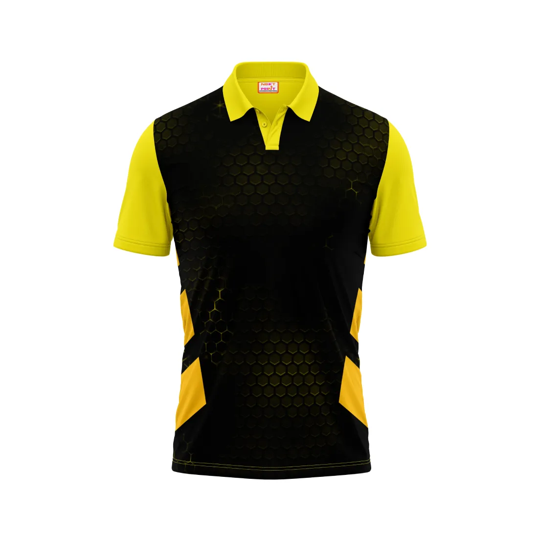 Polo Neck Printed Jersey Yellow NP0067