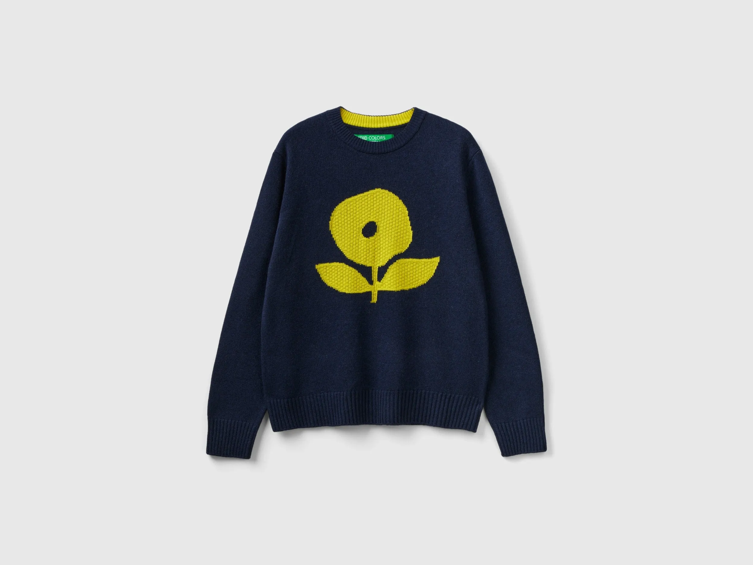 Relaxed Fit Crew Neck Printed Sweater