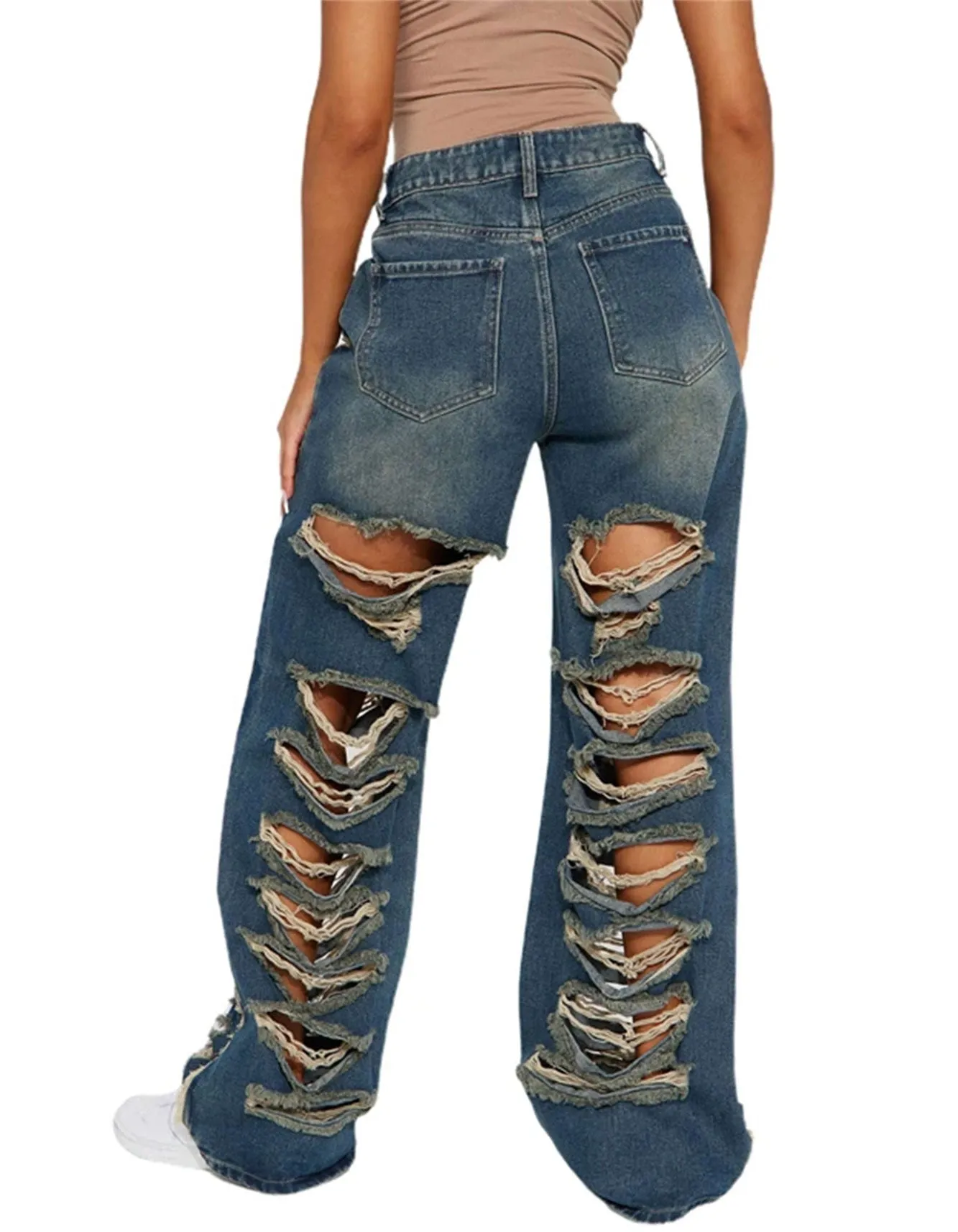 Rihanna Fenty Blue Ripped Jeans