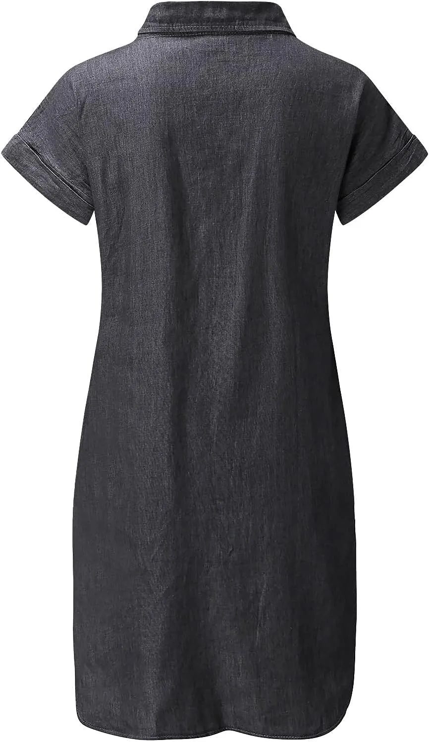 Summer Dresses for Women Fashion Casual Button Down Denim Midi Dress Short Sleeve Collar Trendy Spring Clothes S-3XL