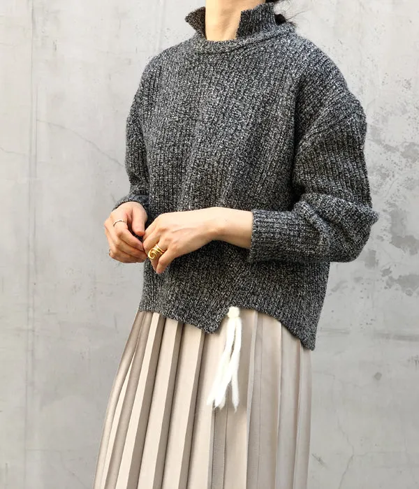 TAN/KARESANSUI WOOLEN PULLOVER(WHITEBLACK)