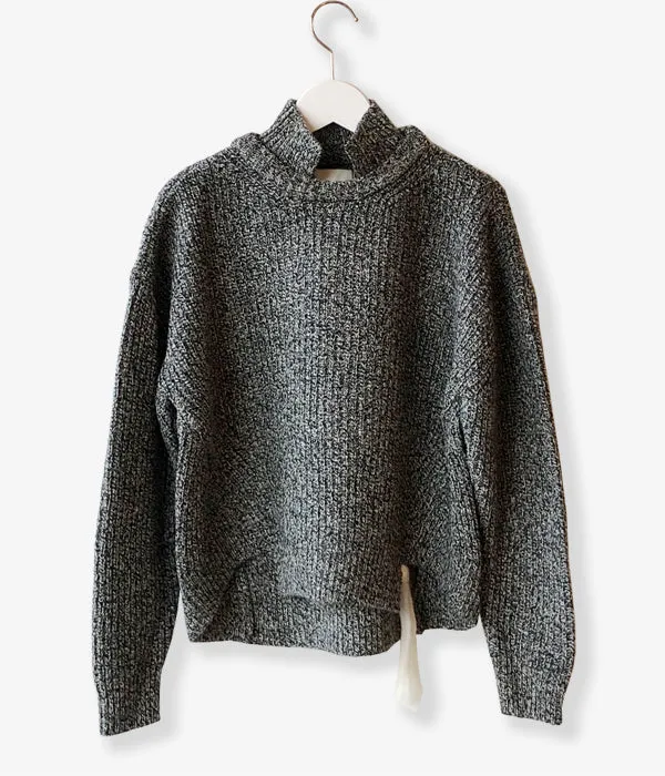 TAN/KARESANSUI WOOLEN PULLOVER(WHITEBLACK)