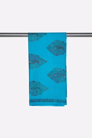 Teal Embroidered Shawl