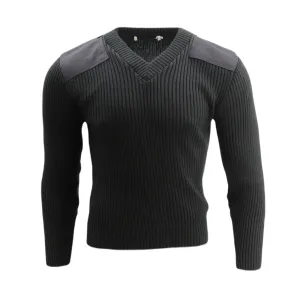V-Neck Acrylic/Wool Commando Sweater
