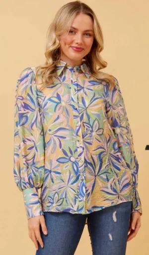 VELLE FLORAL SHIRT - Multi green