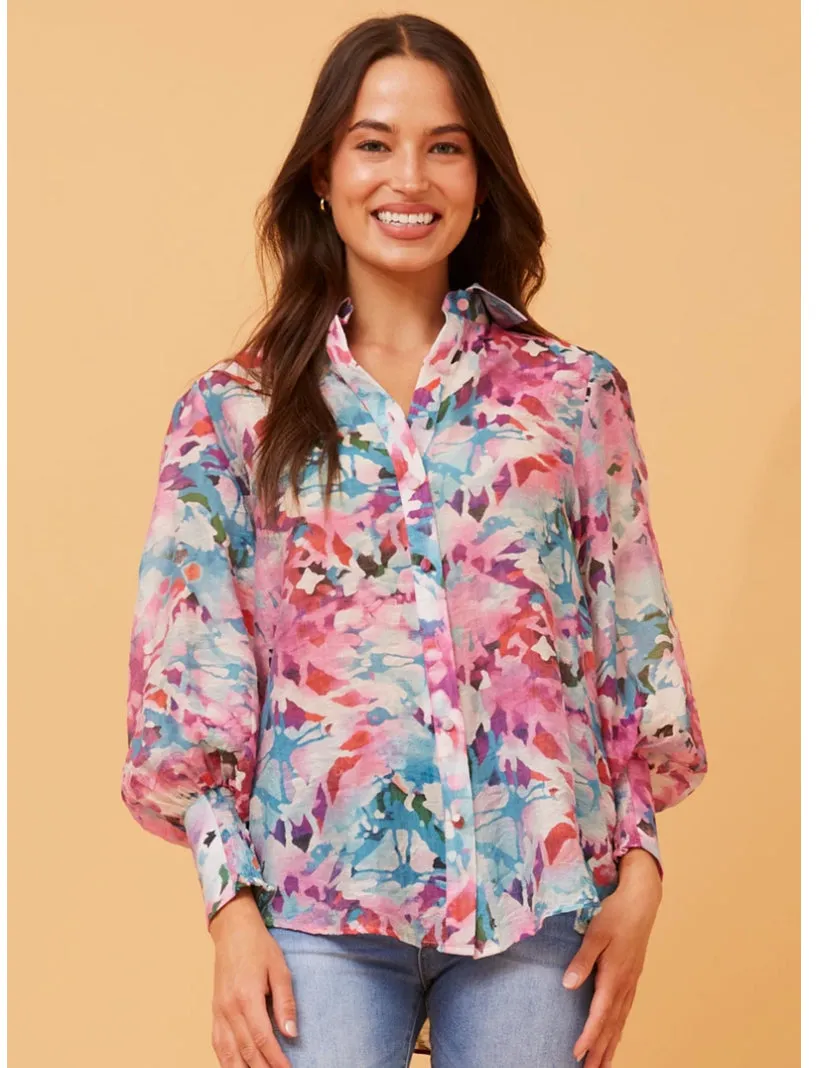 VELLE FLORAL SHIRT - Multi Pink