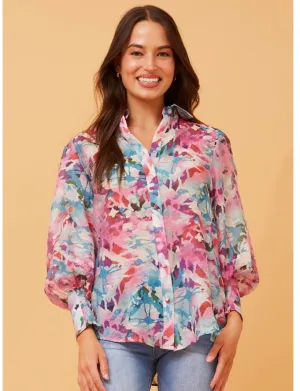 VELLE FLORAL SHIRT - Multi Pink
