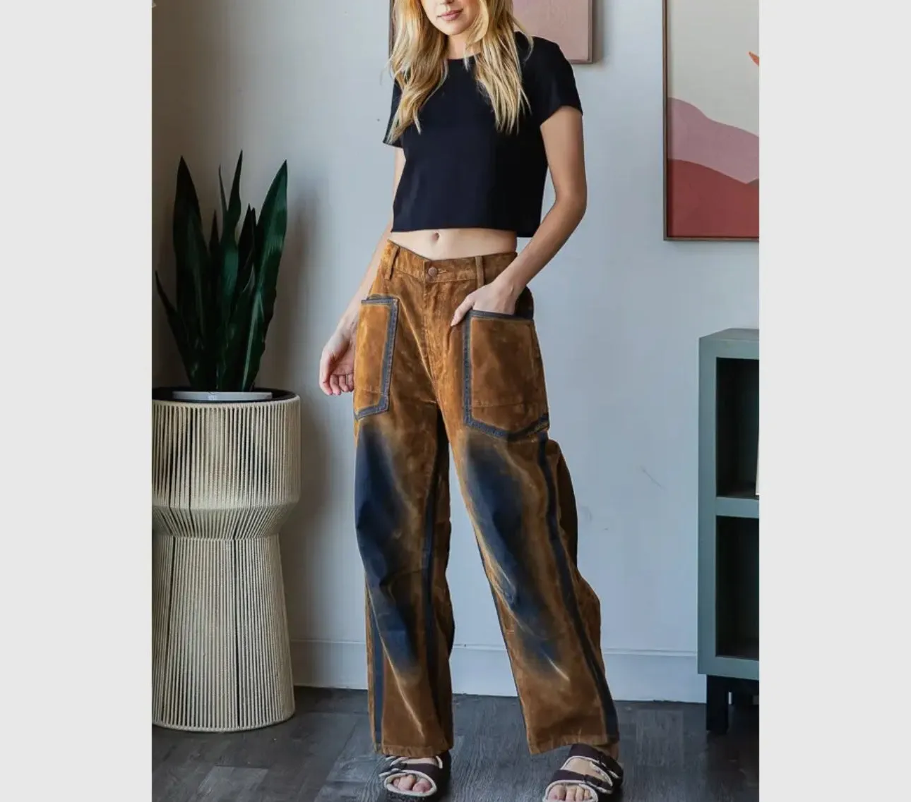 Vintage Suede Pants Velvet Brown Oli & Hali Pants