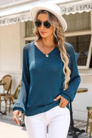 Warm And Free V Neck Knit Sweater