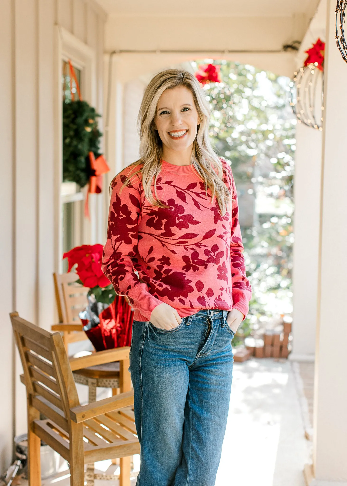 Warm Hues Floral Sweater B