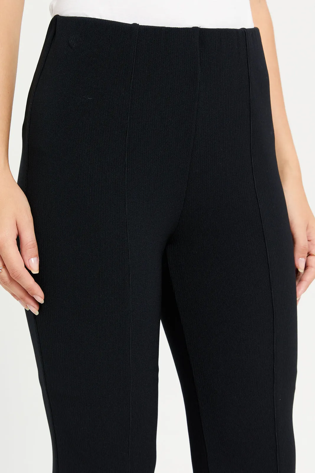 Women Black Flared Trousers