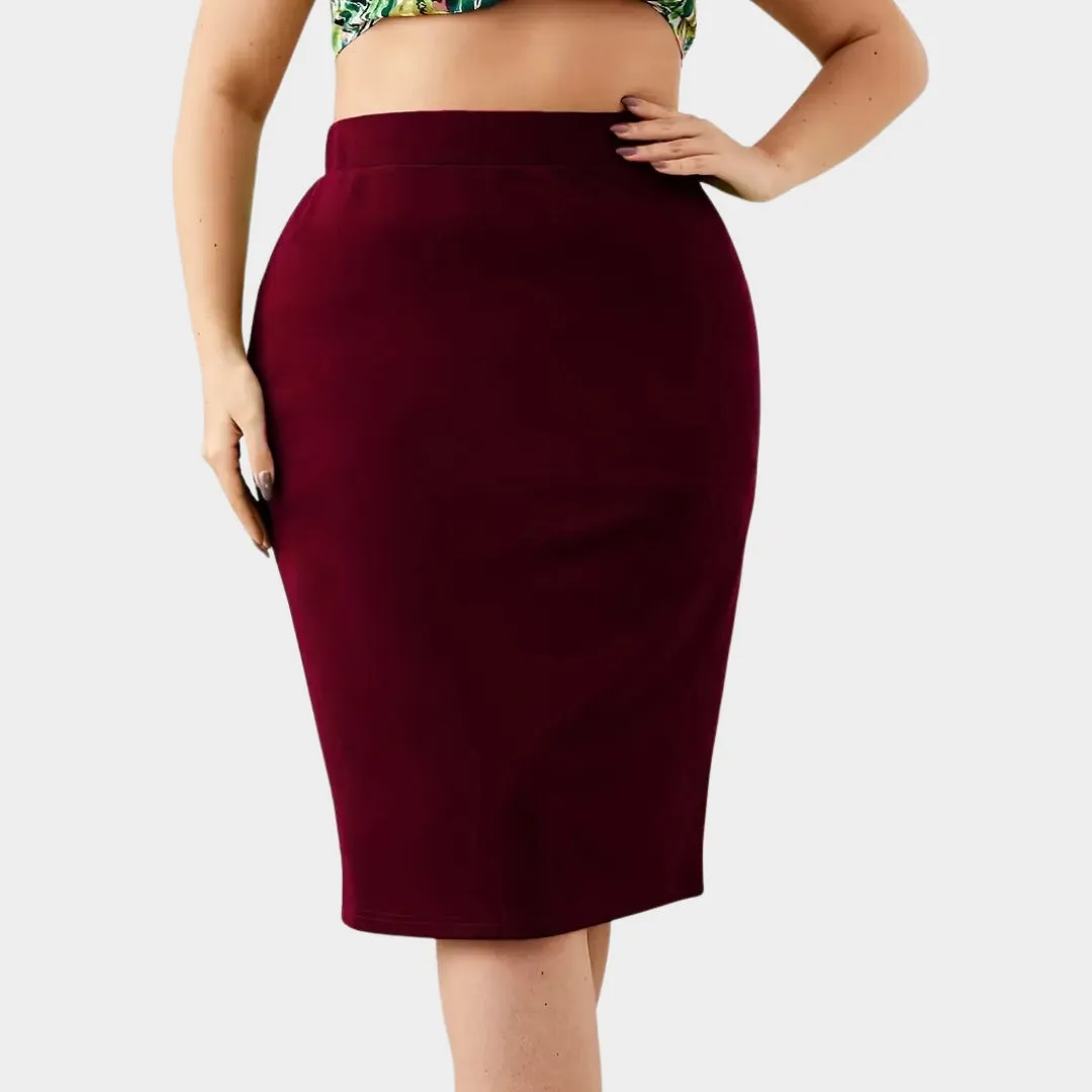 Women's High-Waist Slim Pencil Skirt - Elegant Midi Skirt - Multiple Colours