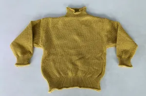 Yellow Woolen High Round Neck Sweater